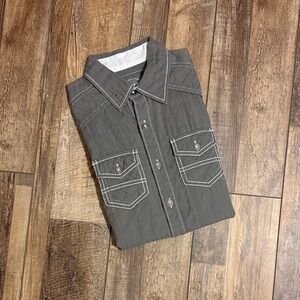 BKE Buckle Charcoal Button Down Shirt